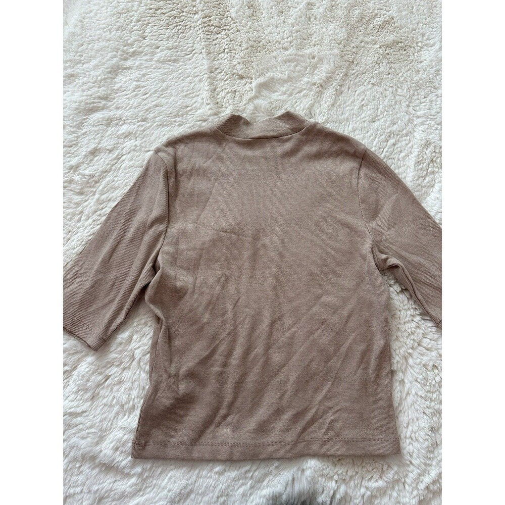 Express One Eleven Women's Crop Top High Neck Beige Size Large - Picture 2 of 4
